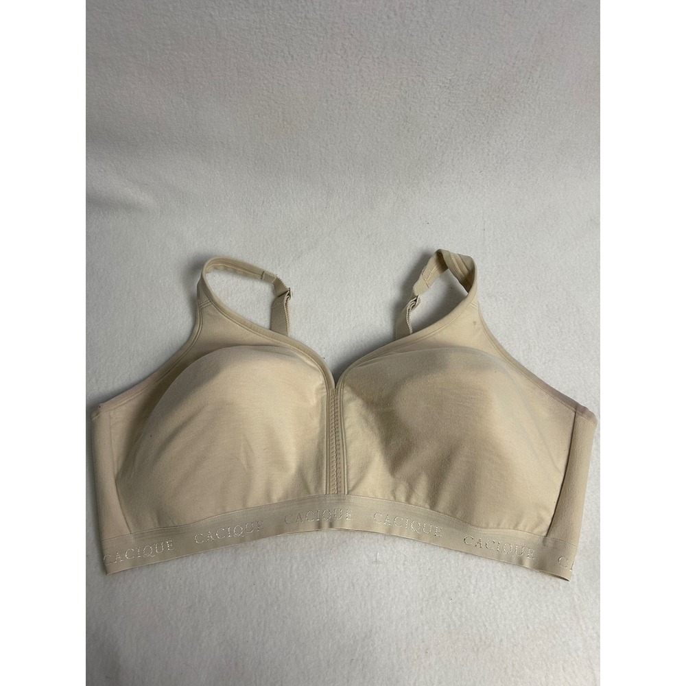 Comfort Basic Cacique Women 46DD‎ Beige Wireless Lightly Lined Bra
